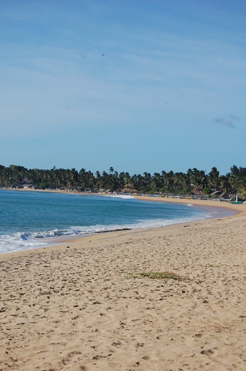 The course sand and waves of Arugam Bay