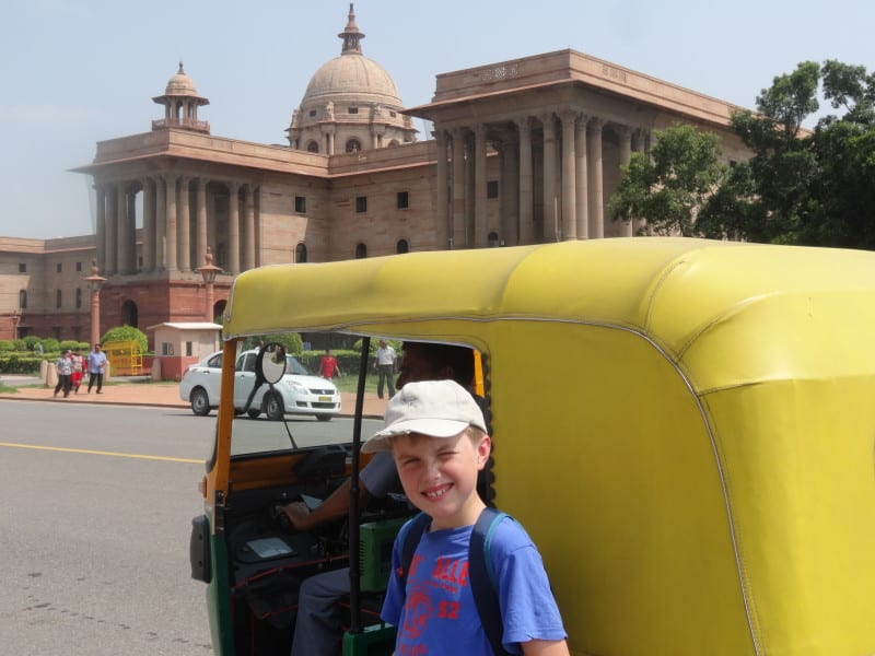 Ed Delhi tuk tuk Sam's son Eddie is excited to go into a tuk-tuk in Delhi, India