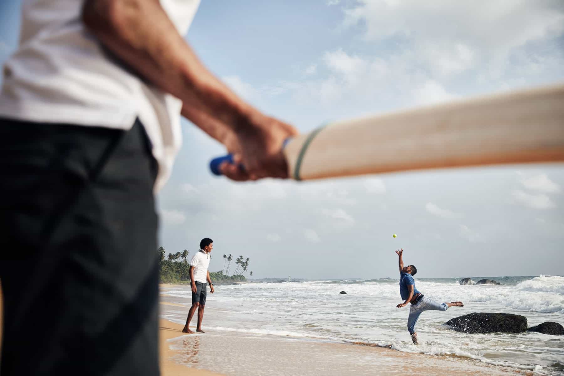 Sri Lanka - Cricket Beach Cricket being played locals on a beach in Sri Lanka