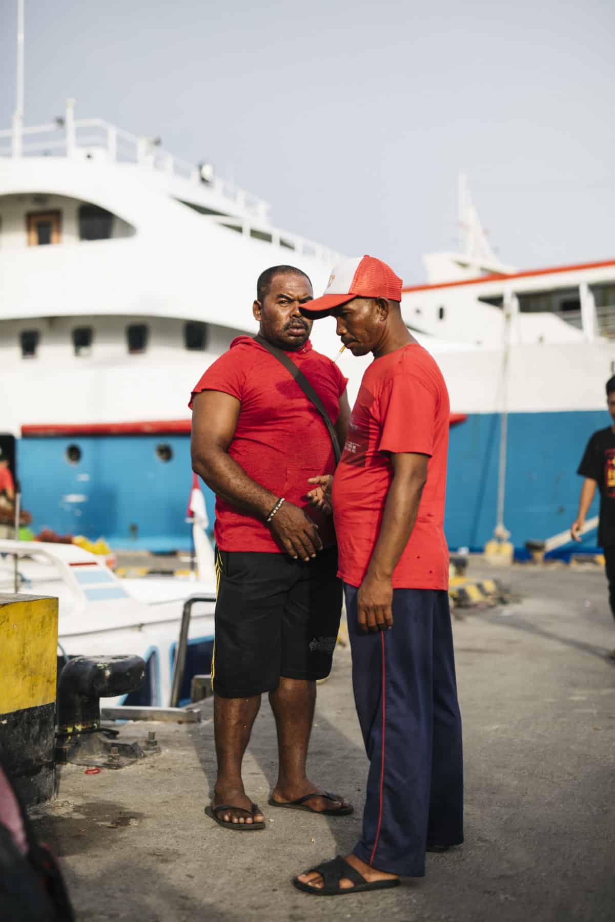 Locals at the port