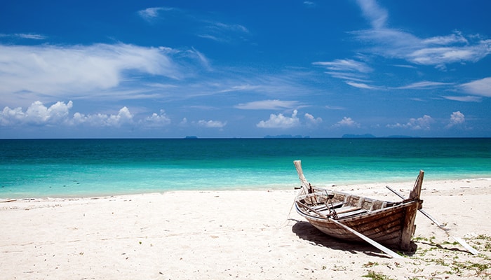 Koh Lanta boat on a beach in Koh Lanta