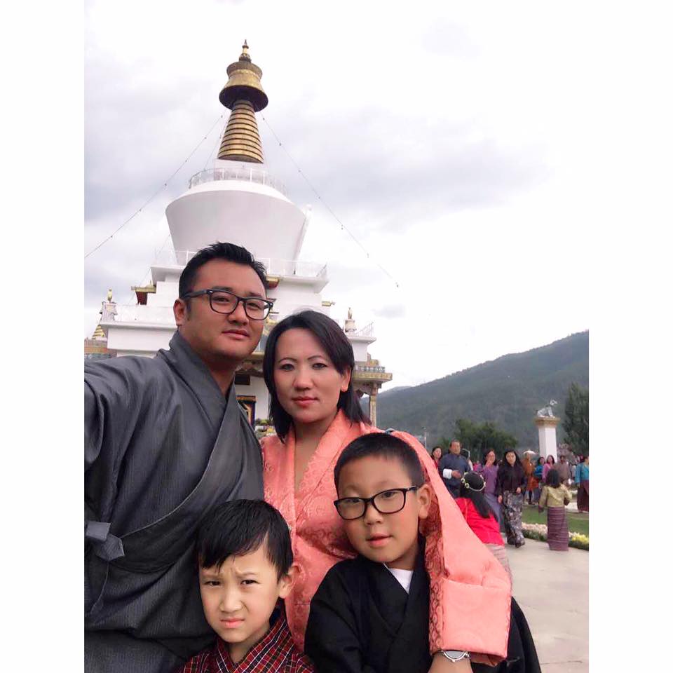 Bhutan Family wearing traditional robes in Bhutan