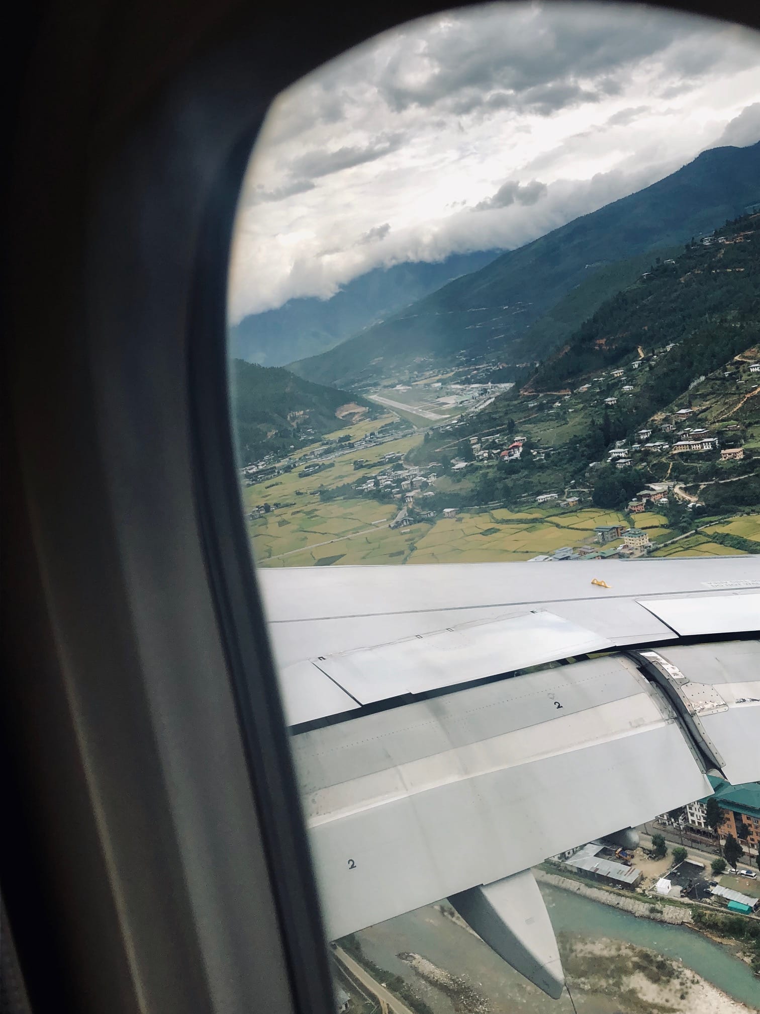 Descent into Paro Airport, Bhutan Flying into Paro