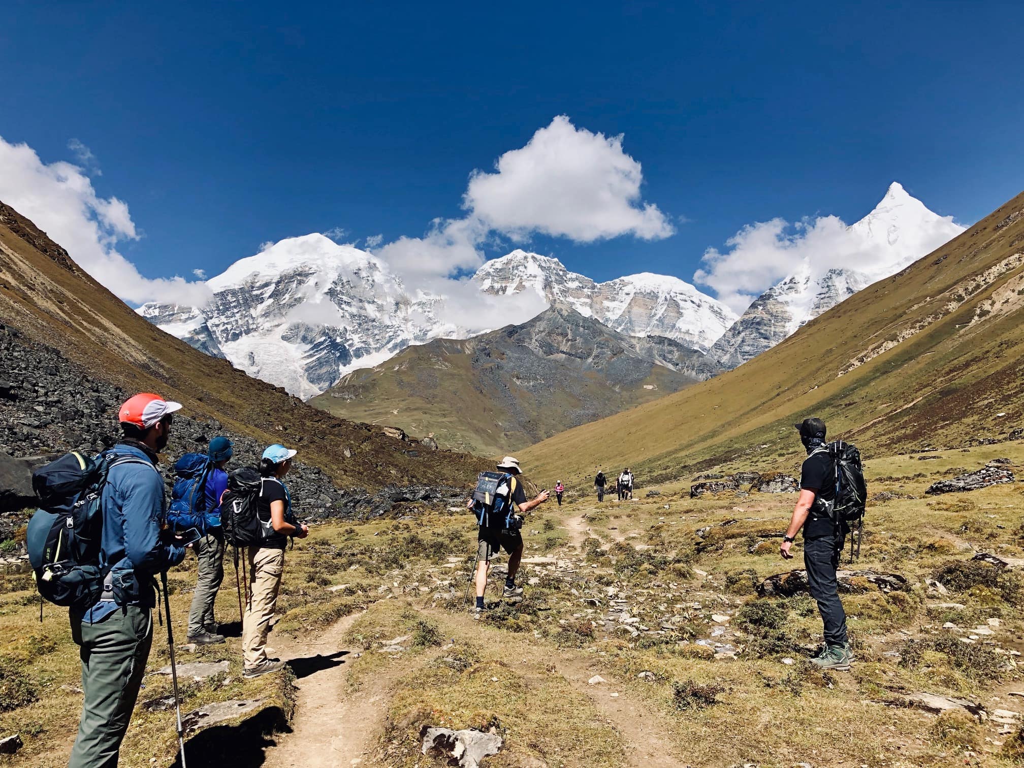 Trekking in Bhutan Snow capped mountains on the snowman trek in Bhutan