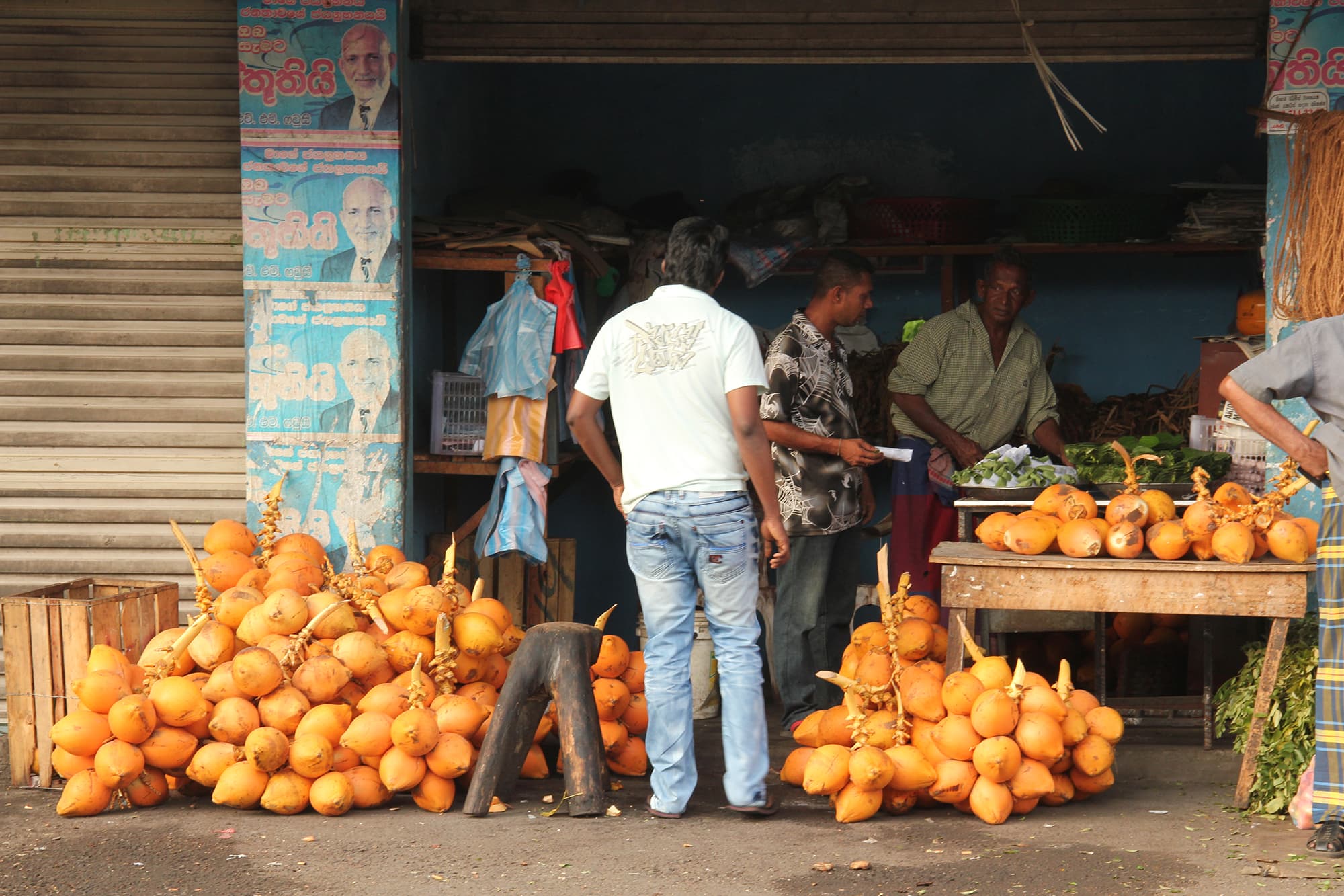 Fruits of Sri Lanka Locals barter over fruit in a market in sri Lanka