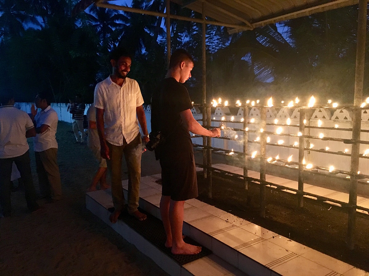 Temple Candle lighting nea The Notarys House Candle lighting at temple Poya day Sri Lanka