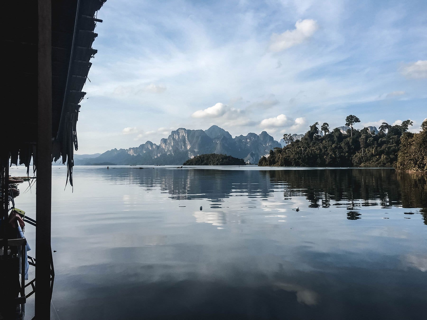 Thailand amelia Khao Sok View from floating hotel in Thailand