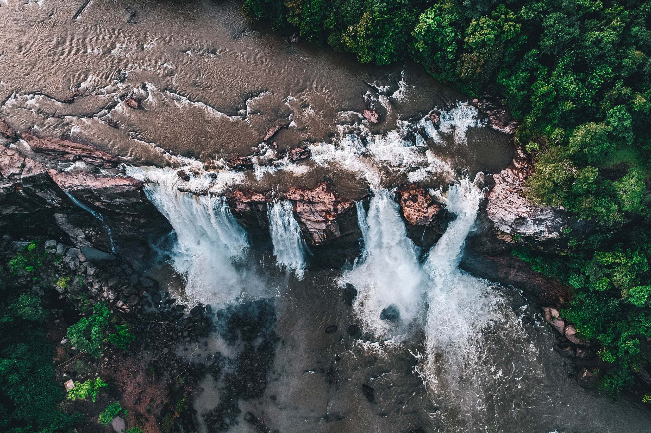 Athirappilly Falls_0181-Small Aerial view of Athirappilly Falls in Southern India
