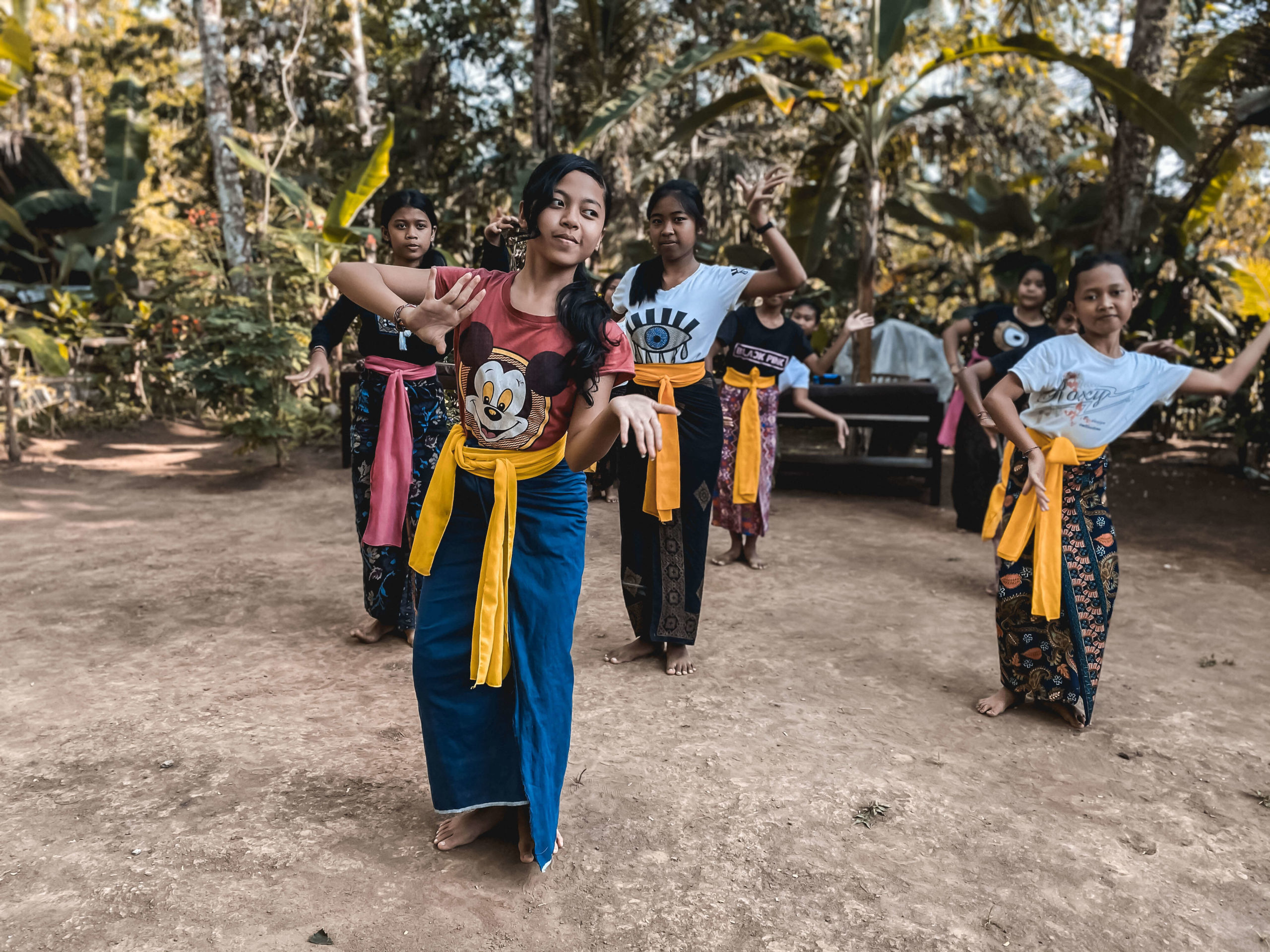 Local Sidemen schoolkids practicing traditional dance