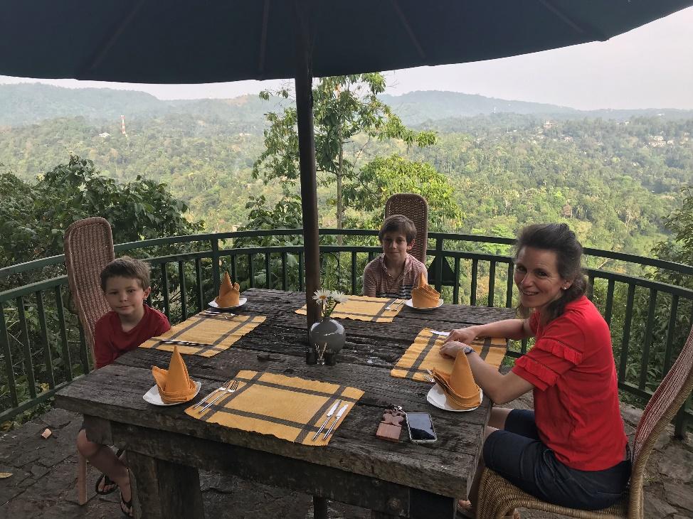 Family-Dining-Sri-Lanka A Family Dining Sri Lanka with a great view behind them