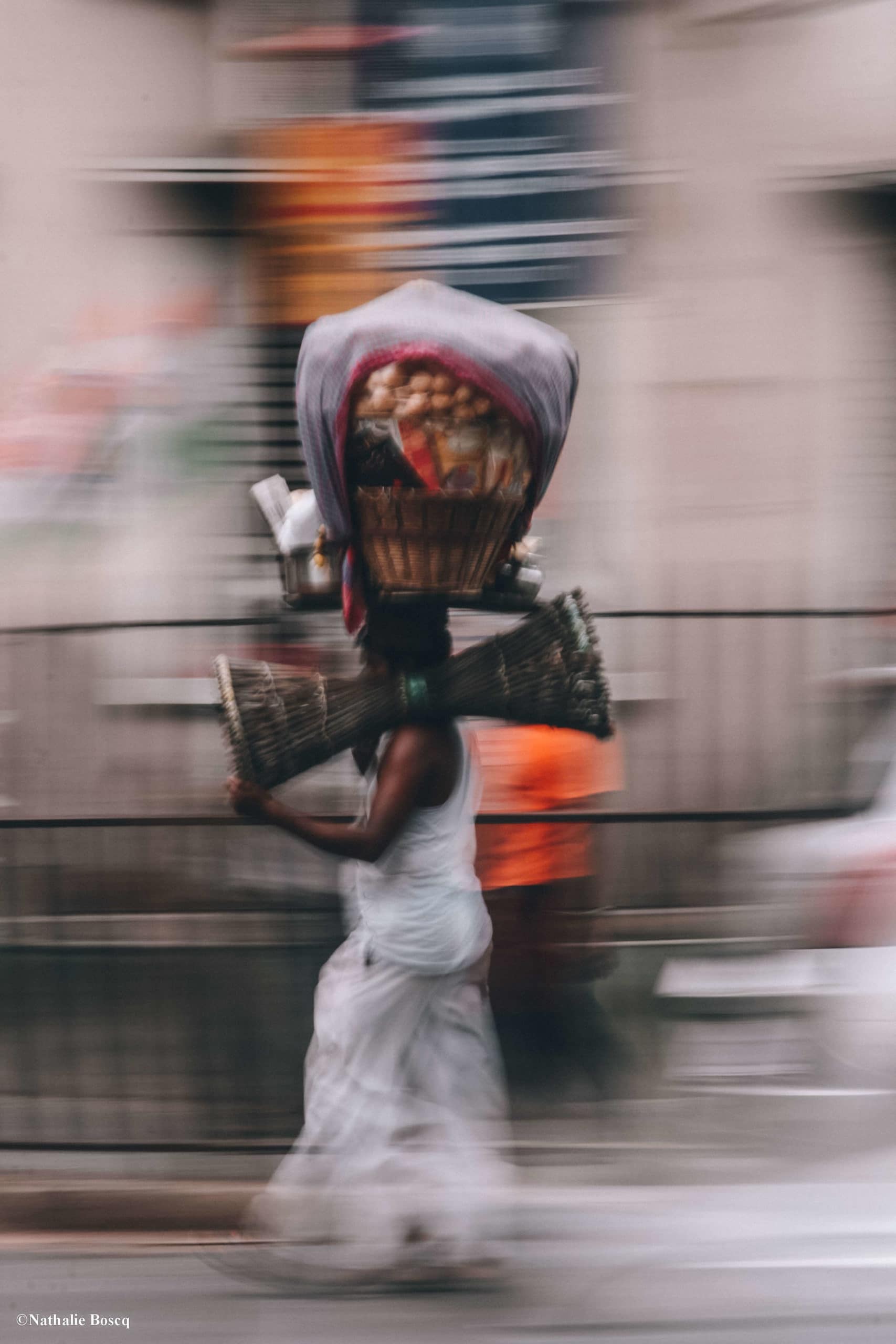 Street in Calcutta Bengal India Husna A Street food Wallah in Kolkata carrying Pani Puri