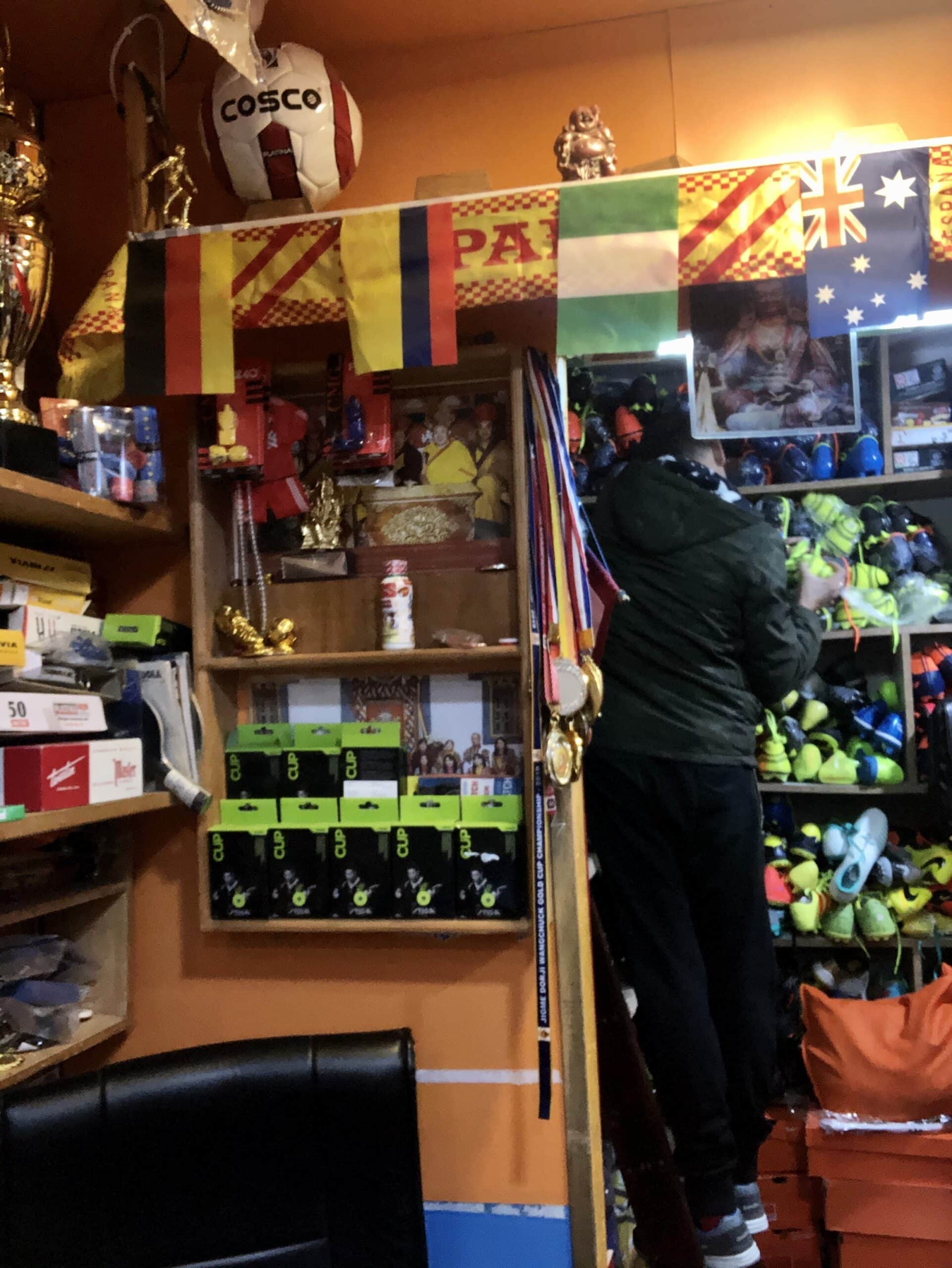 Thimphu sports shop Buying football boots in Bhutan