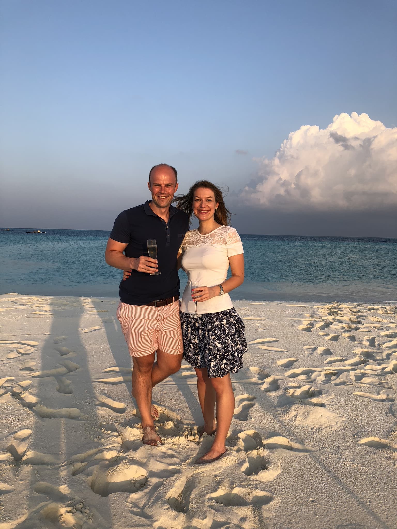 Soneva Fushi Sandbank Me and my friend Becky on the Sandbank at Soneva Fushi