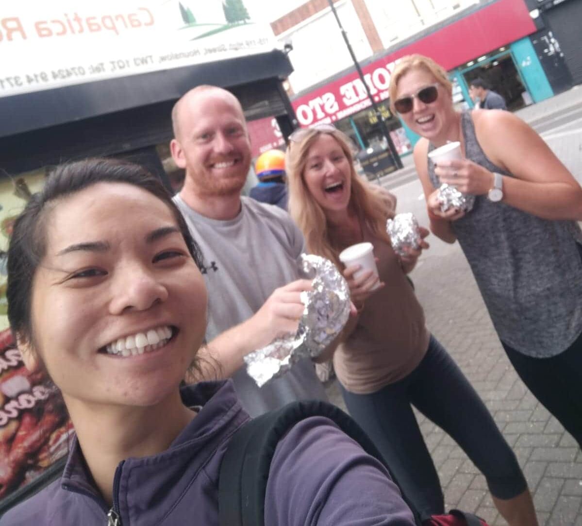 James silver lining Four people smiling in London