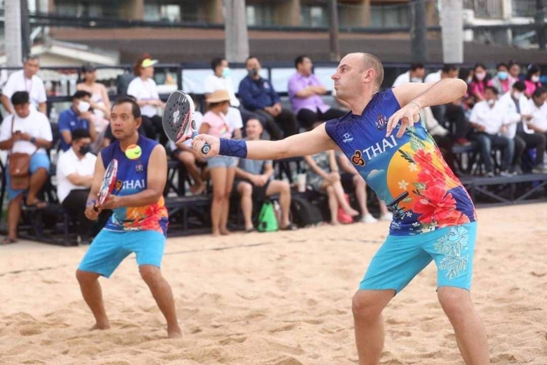 Tom playing Beach Tennis is Thailand Tom playing Beach Tennis is Thailand