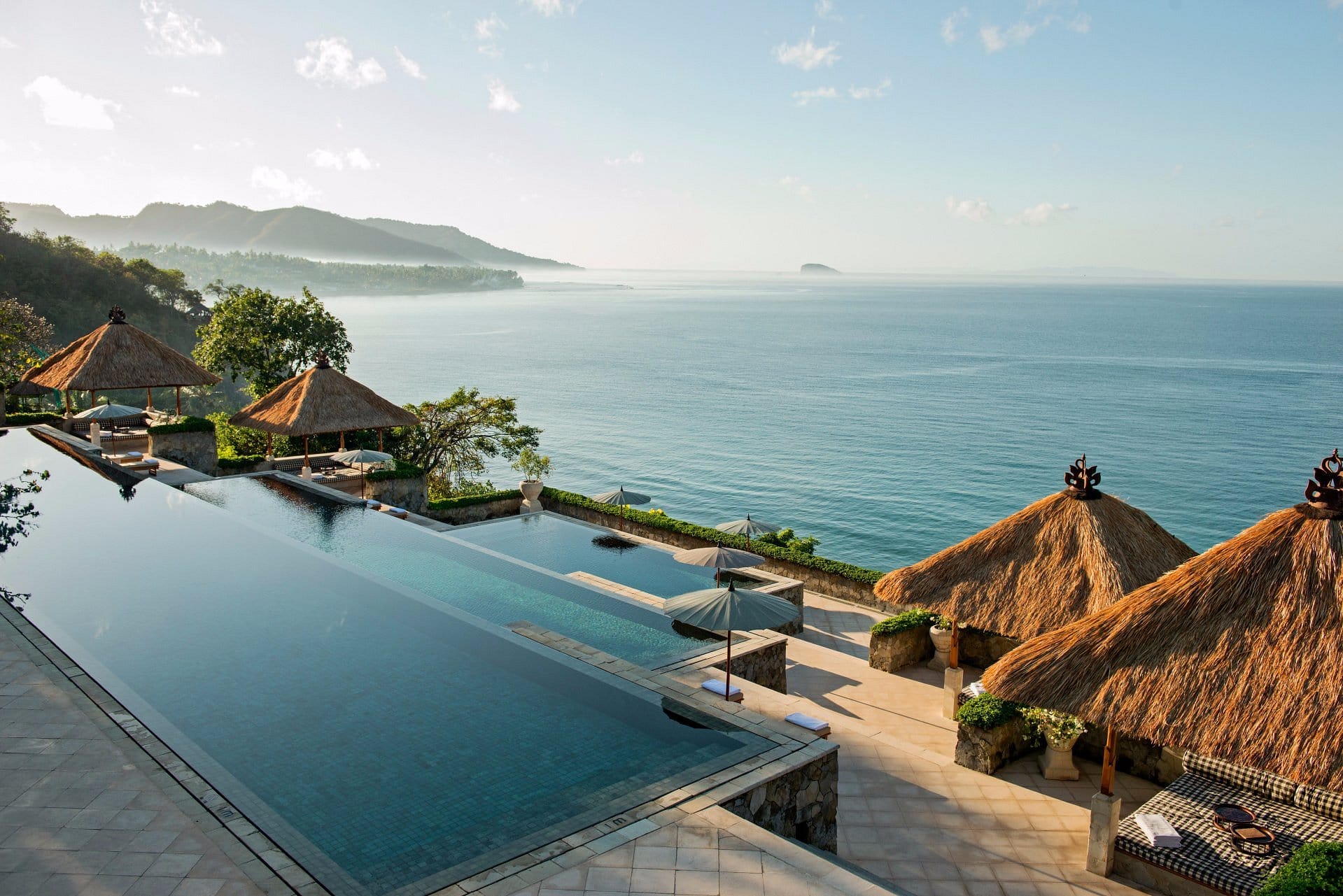 amankila-three-tiered pool at the Amankila resort in Indonesia