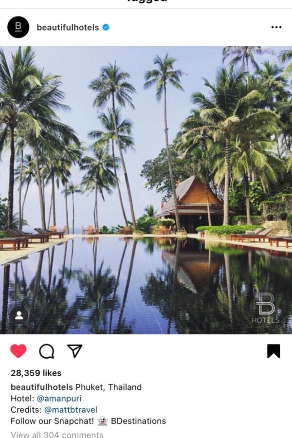 My post on Beautifulhotels My tiny moment of Instagram fame when Beautiful hotels posted my photo