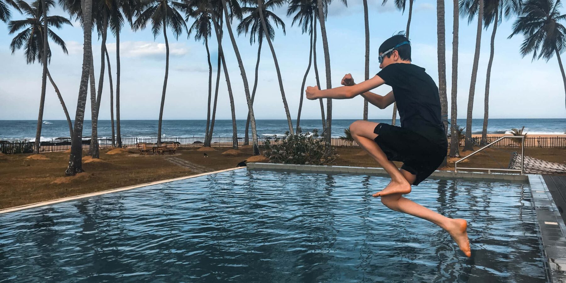 16 year old Felix on holiday in Sri Lanka jumping in a pool at Jetwing Arugam Bay 16 year old felix on holiday in Sri Lanka jumping in a pool at Jetwing Arugam Bay