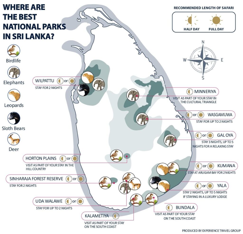 Best wildlife map sri lanka