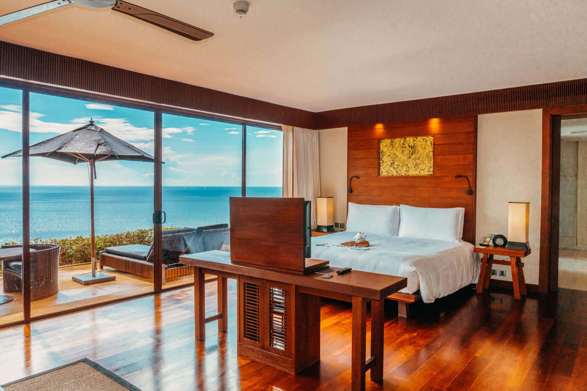 Stunning views from your private villa at Paresa Resort in Thailand Villa bedroom at Paresa Resort