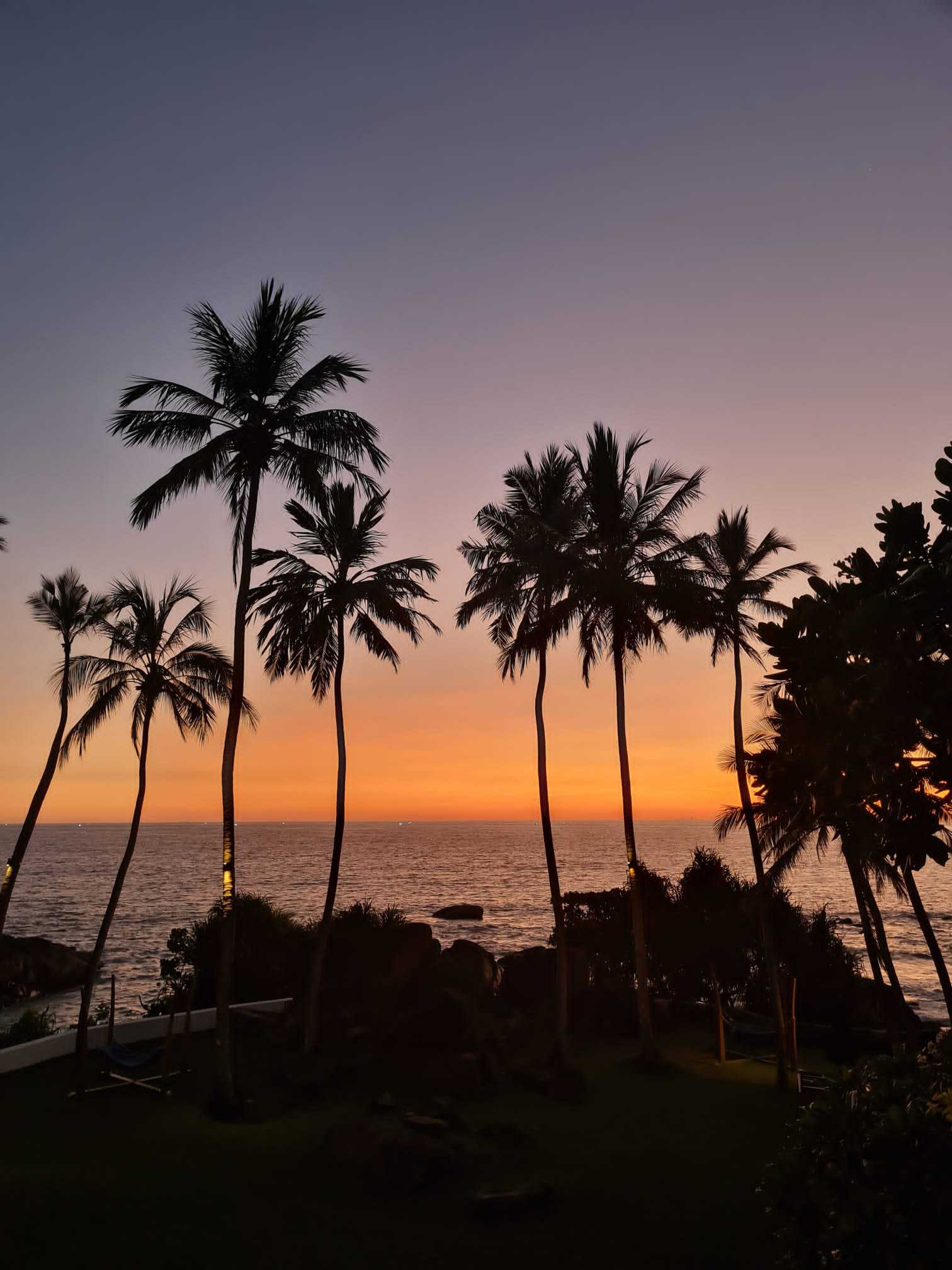 Beautiful sunset overlooking beach in Bentota Beautiful sunset overlooking beach in Bentota