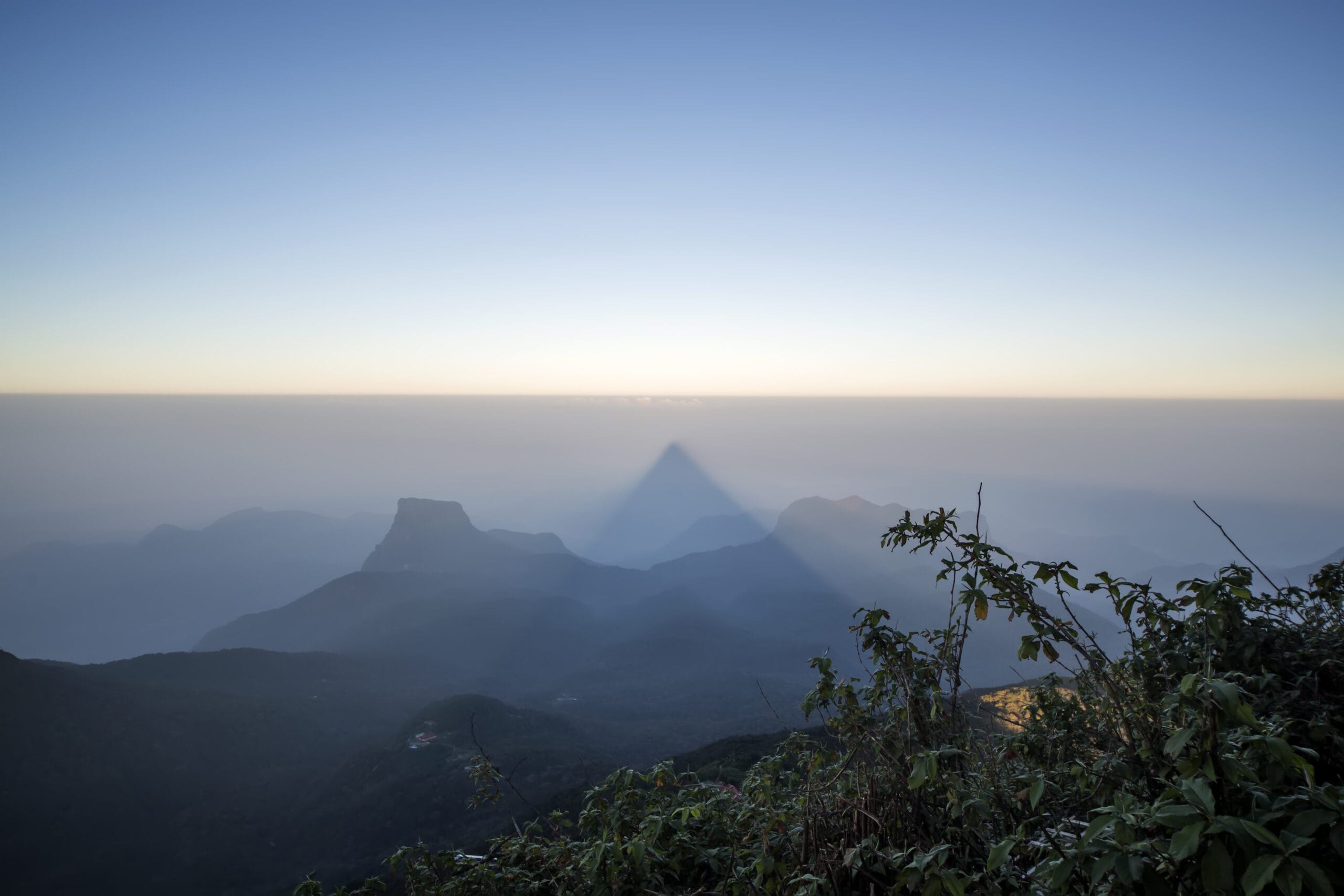 Adam's Peak at Sunrise with the perfect triangle Adam's Peak at Sunrise with the perfect triangle