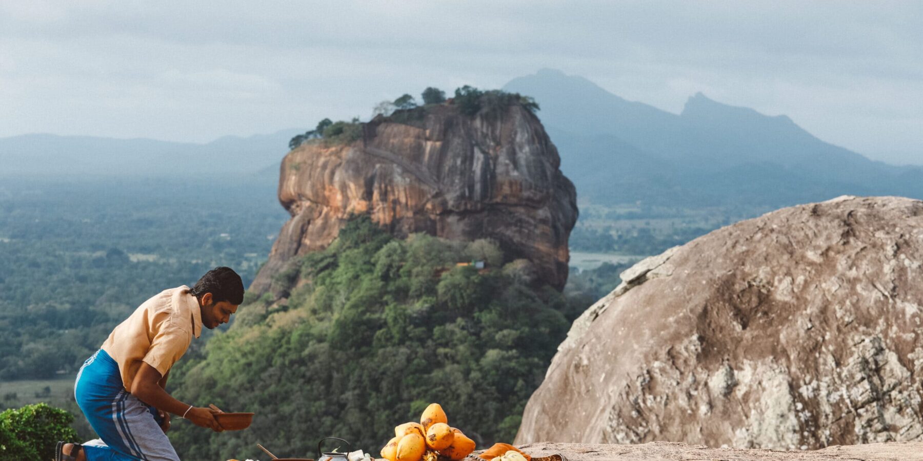 ETG - TP - Sri Lanka (2) Breakfast served with a view of Sigiriya Rock on a Sri Lanka Holiday with ETG
