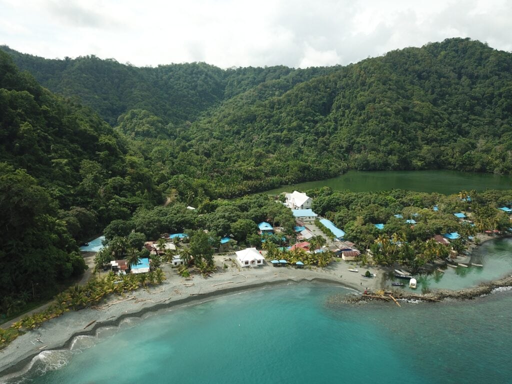 Aerial view of Tablasupa in Jayapura, Indonesia Aerial view of Tablasupa in Jayapura, Indonesia