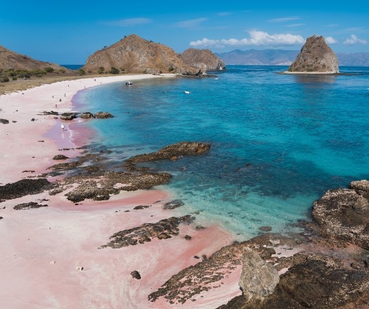 Pink Sand beach with rocks Pink Sand beach with rocks