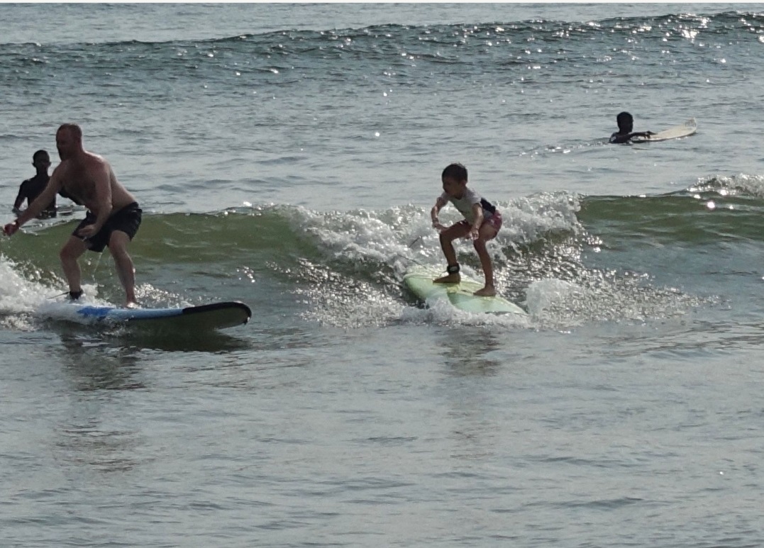 Sara Alex nephews surfing sri lanka