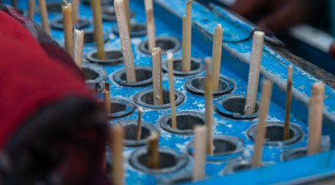 A cart of Kulfi (Indian Ice cream) with the sticks poking out A cart of Kulfi (Indian Ice cream) with the sticks poking out
