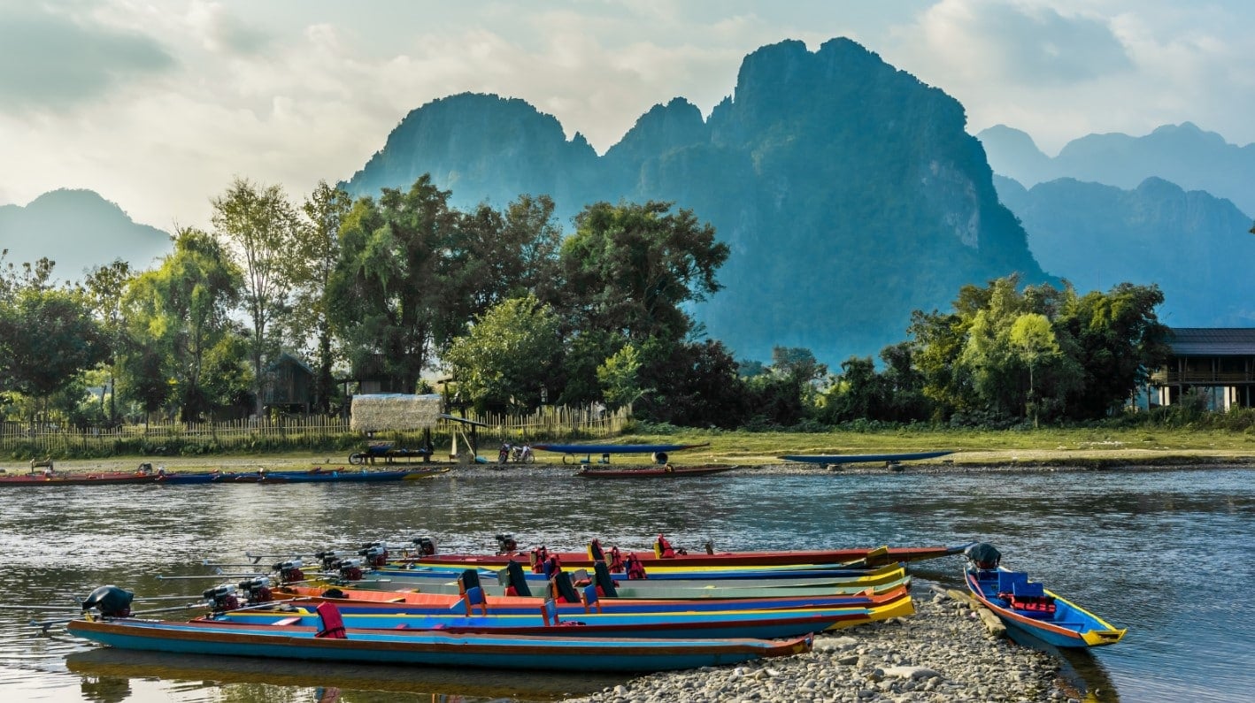 Nam Song River Landscape in Laos Nam Song River Landscape in Laos