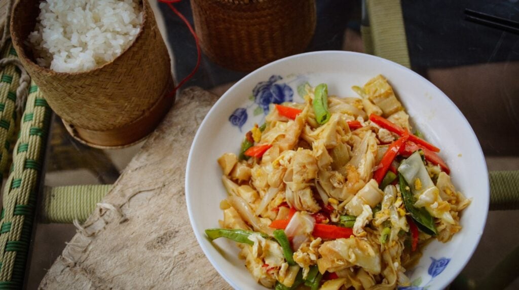 Traditional Lao dish served with sticky rice Traditional Lao dish served with sticky rice