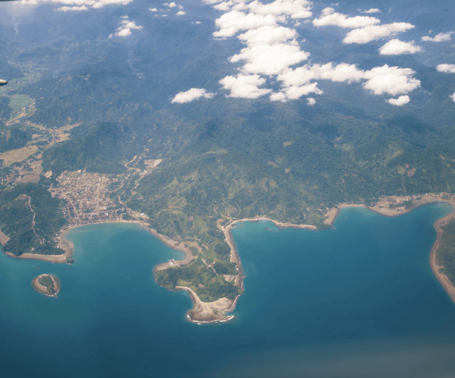 Bird’s eye view of Air Manis Beach Bird’s eye view of Air Manis Beach
