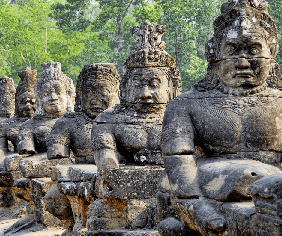 CambodiaKids2 Ancient statues in Cambodia